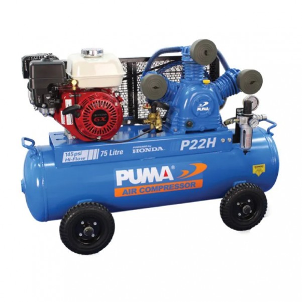 Puma PU P22H - 75L 440L/M 6.5HP Honda Petrol Air Compressor Three Phase